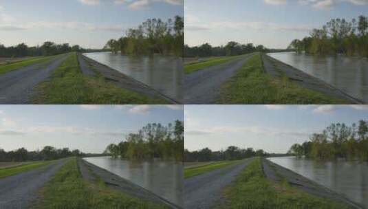 堤坝里的洪水高清在线视频素材下载