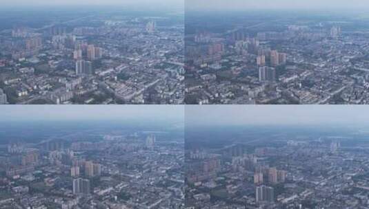 高空俯瞰城市摇看远方高清在线视频素材下载