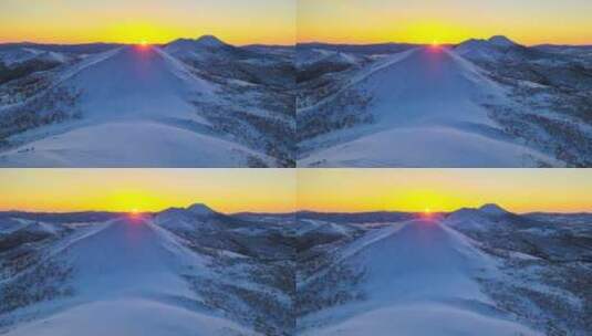 雪山山脉清晨日出景象高清在线视频素材下载