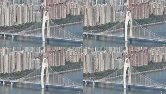 长焦航拍广州猎德大道建筑高清在线视频素材下载