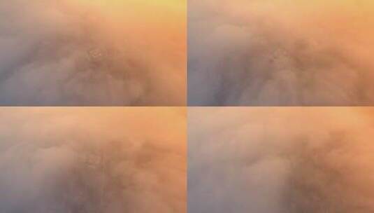 杭州未来科技城建筑云雾高清在线视频素材下载