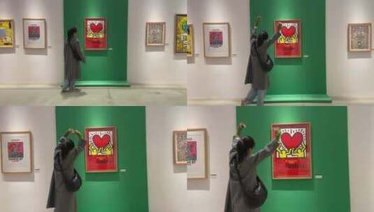 凯斯·哈林济南展览，潮流涂鸦画展高清在线视频素材下载