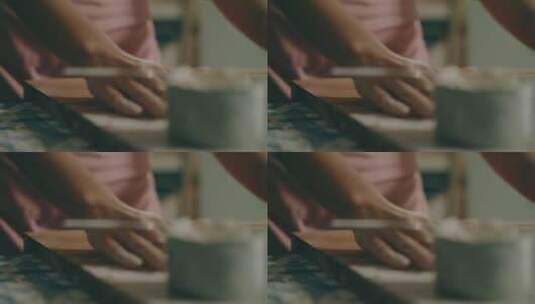 厨师搓面团的特写镜头高清在线视频素材下载
