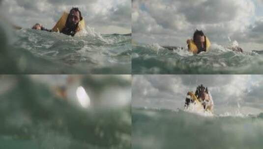 溺水者在水里挣扎高清在线视频素材下载