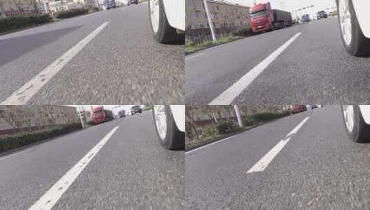 高速行驶中的沥青路面高清在线视频素材下载