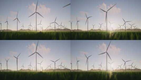 风车节能环保风车风机绿色新能源高清在线视频素材下载