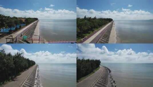 沿海公路 航拍 碧海蓝天高清在线视频素材下载