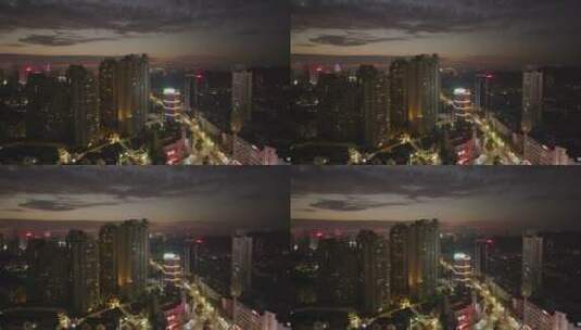 城市夜景-双子星拍摄高清在线视频素材下载