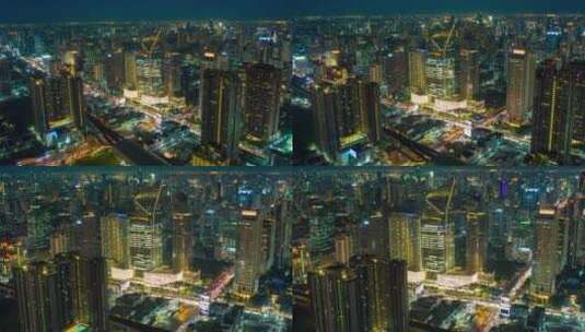 泰国曼谷夜景鸟瞰天际线高清在线视频素材下载