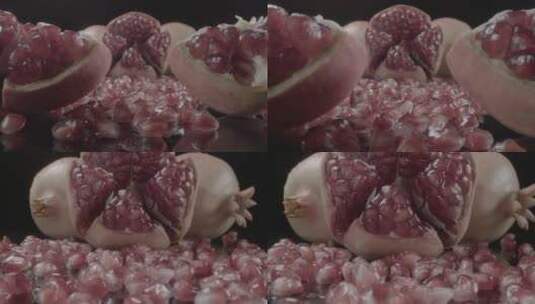 石榴石榴籽微距拍摄LOG视频素材高清在线视频素材下载