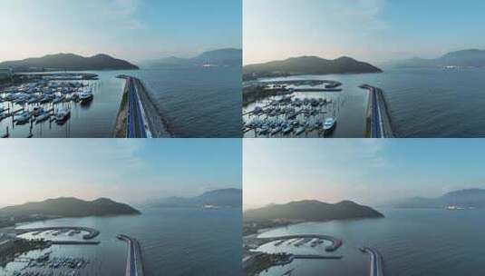 航拍 4k 广州 深圳 大海 蓝天 日出 日落高清在线视频素材下载