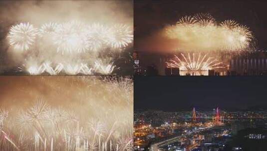 城市烟火夜景 城市烟花 烟花 夜景 城市夜景高清在线视频素材下载