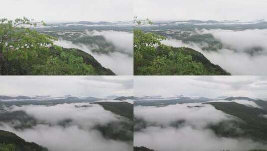 山顶拍摄云层和大山高清在线视频素材下载