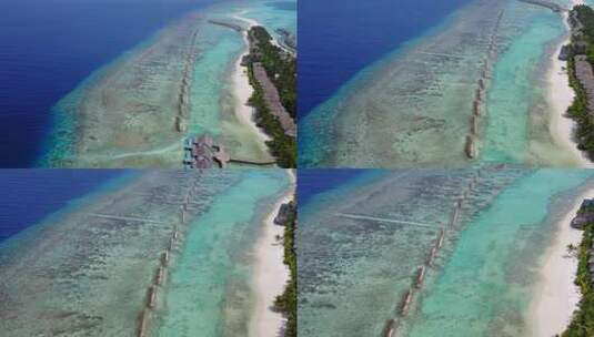 浅海的海洋岛海滩探险的特写旅游高清在线视频素材下载