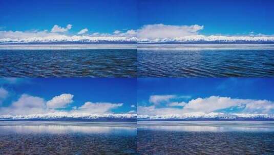 哈拉湖 祁连山峰 团结峰高清在线视频素材下载
