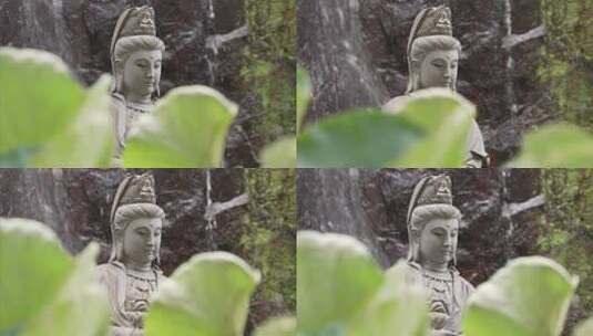 香港西方寺佛教菩萨雕像高清在线视频素材下载