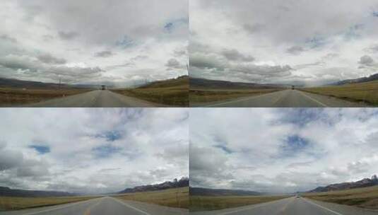 青藏高原玉树境内公路行车高清在线视频素材下载