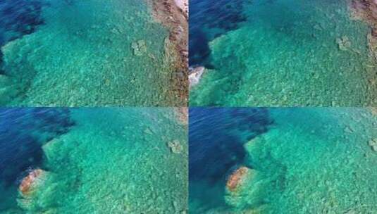 海中礁石堆积形成的小岛高清在线视频素材下载