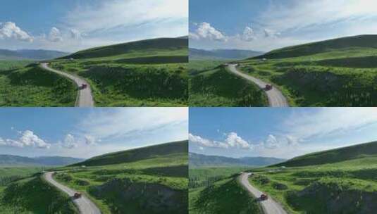 孟克特古道 新疆 雪山草原 旅行自驾高清在线视频素材下载
