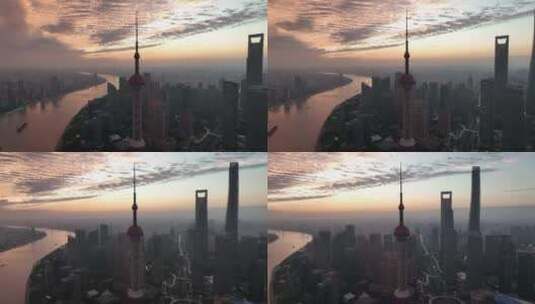上海火烧云日出高清在线视频素材下载