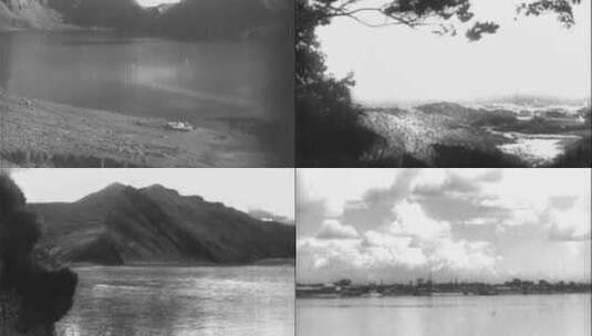 50年代山川河流黑白影像高清在线视频素材下载