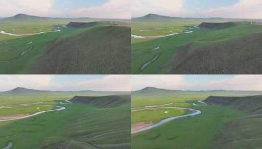 4K航拍内蒙古呼伦贝尔大草原高清在线视频素材下载