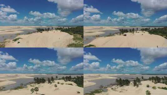 蓝天白云下的沙丘高清在线视频素材下载