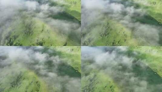 航拍青山云雾缭绕高清在线视频素材下载