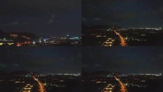 安吉夜景 城市航拍 航拍 安吉城市航拍高清在线视频素材下载