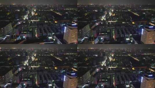 河南郑州城市夜景航拍高清在线视频素材下载