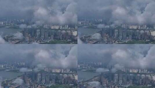 云雾之下的深圳城市建筑高清在线视频素材下载