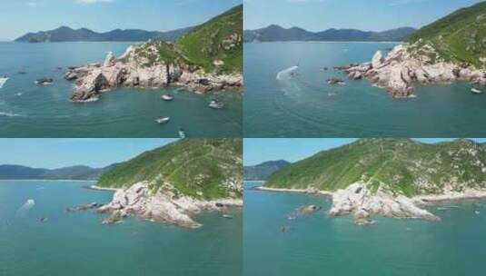 深圳天文台西涌海岸线航拍高清在线视频素材下载