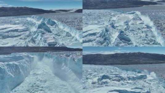冰川裂缝融化高清在线视频素材下载