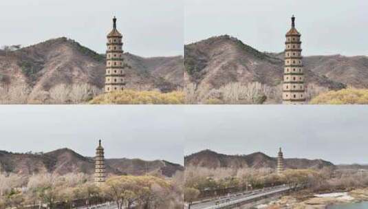 承德避暑山庄永佑寺舍利塔，又名六和塔。高清在线视频素材下载