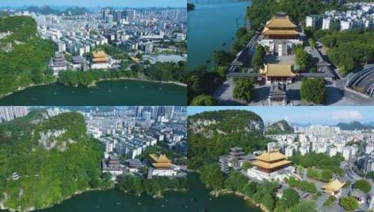 广西柳州文庙航拍合集高清在线视频素材下载