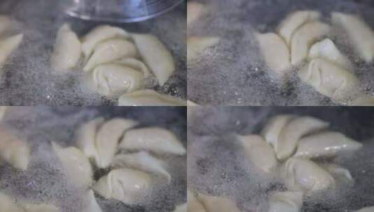 春节 冬至 饺子 煮饺子高清在线视频素材下载