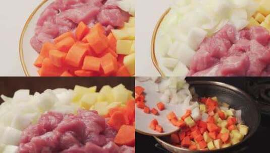 特色韩国美食炸酱面制作过程高清在线视频素材下载