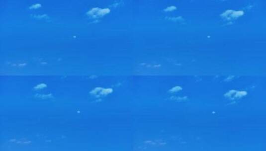 白天浮云和月亮高清在线视频素材下载