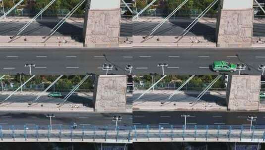 航拍郑州大桥流浪汉高清在线视频素材下载