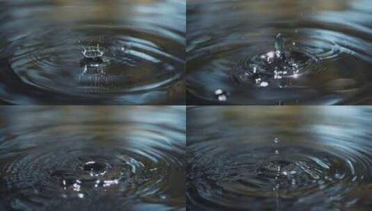 水滴滴落飞溅升格拍摄高清在线视频素材下载