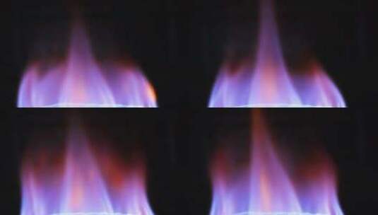 燃气灶天然气燃烧火苗慢镜头高清在线视频素材下载