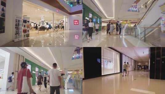 商场逛街购物人群人流空镜头视频素材高清在线视频素材下载