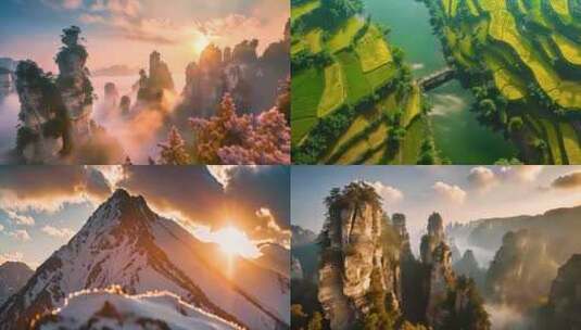 中国美丽祖国大好河山风景风光素材原创高清在线视频素材下载