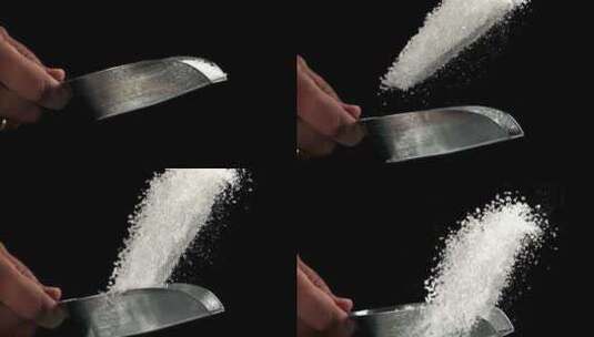 盐 白砂糖白糖颗粒晶体特写高清在线视频素材下载