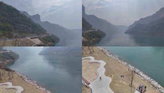 航拍宜昌长江三峡·秭归莲沱下畔溪2高清在线视频素材下载