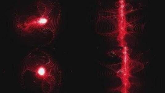 红色漩涡样条颗粒波流回路V5高清在线视频素材下载