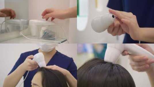 美容院头皮检测植发养发护发发质检测高清在线视频素材下载