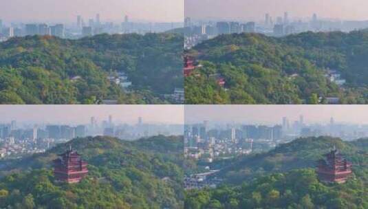 杭州城隍阁景区航拍上城区风景风光素材高清在线视频素材下载