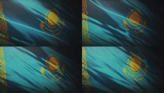 哈萨克斯坦国旗挥舞-4K高清在线视频素材下载