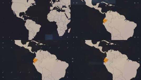 厄瓜多尔Hud新闻地图高清在线视频素材下载